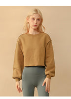 Womens Casual Cropped 88%polyester 12%cotton Sweatshirt M30375 print logo 53