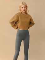 Womens Casual Cropped 88%polyester 12%cotton Sweatshirt M30375 print logo 37