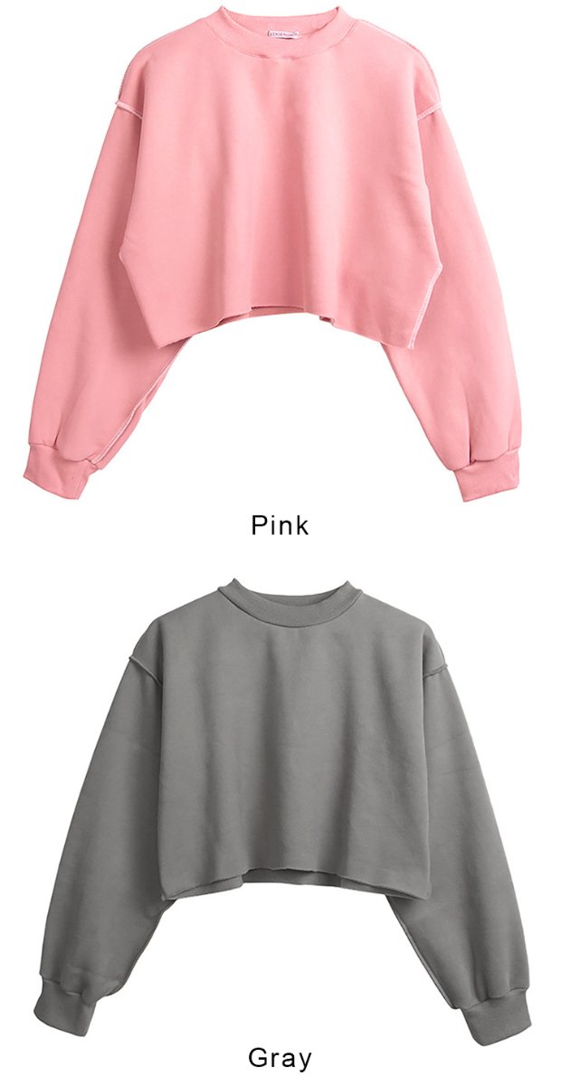 Womens Casual Cropped 88%polyester 12%cotton Sweatshirt M30375 print logo 61