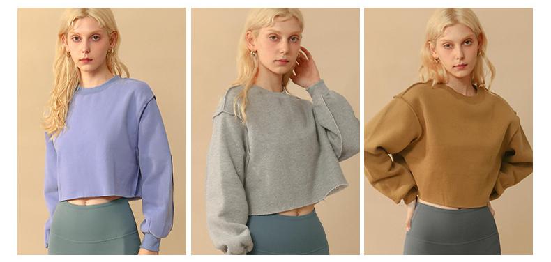 Womens Casual Cropped 88%polyester 12%cotton Sweatshirt M30375 print logo 41