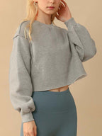 Womens Casual Cropped 88%polyester 12%cotton Sweatshirt M30375 print logo 33