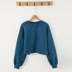 Womens Casual Cropped 88%polyester 12%cotton Sweatshirt M30375 print logo 65