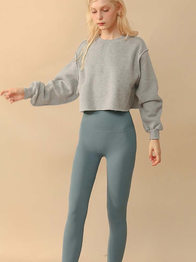 Womens Casual Cropped 88%polyester 12%cotton Sweatshirt M30375 print logo 34