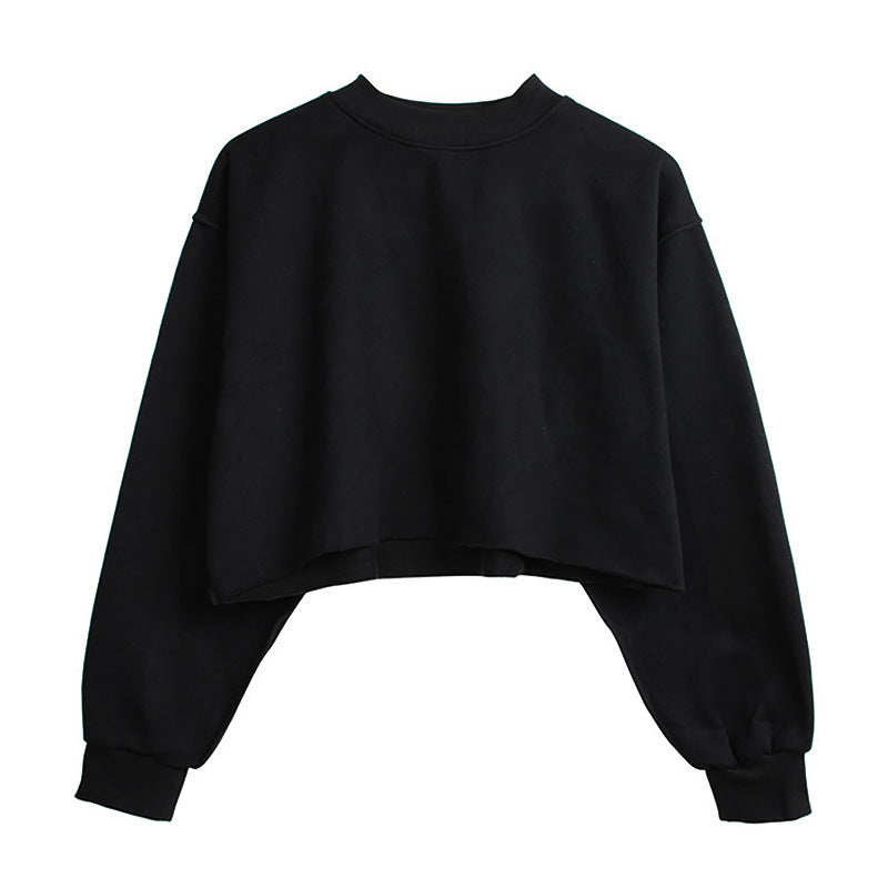 Womens Casual Cropped 88%polyester 12%cotton Sweatshirt M30375 print logo 22