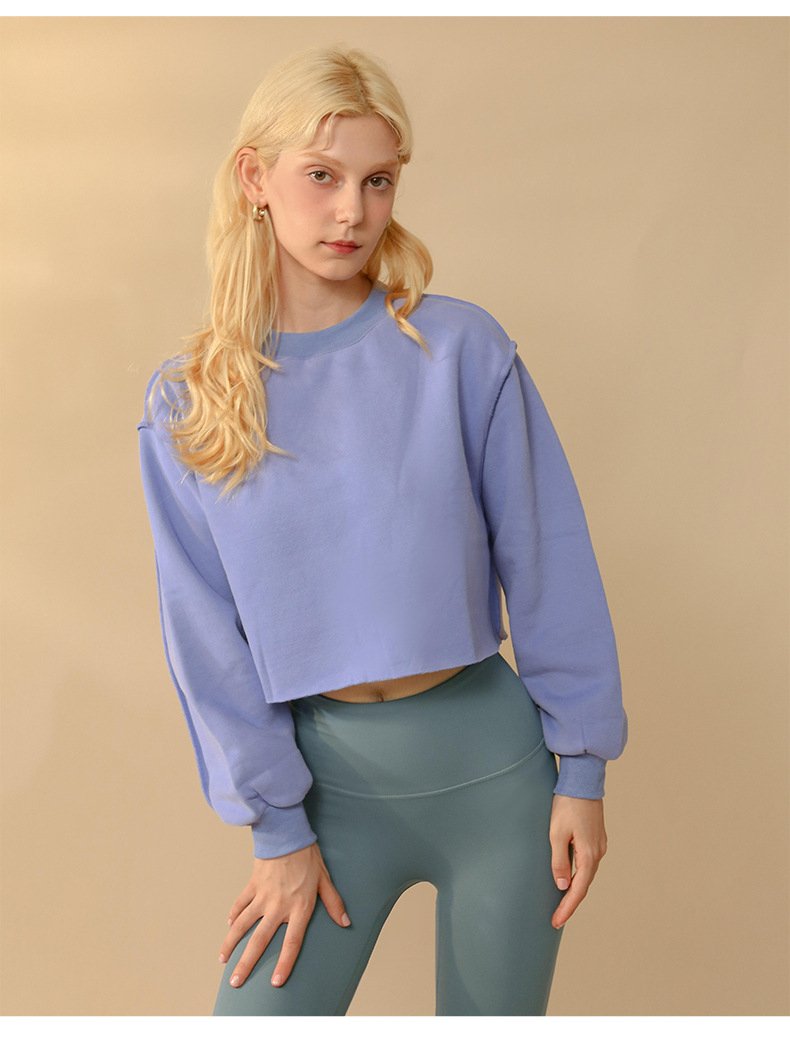 Womens Casual Cropped 88%polyester 12%cotton Sweatshirt M30375 print logo 42