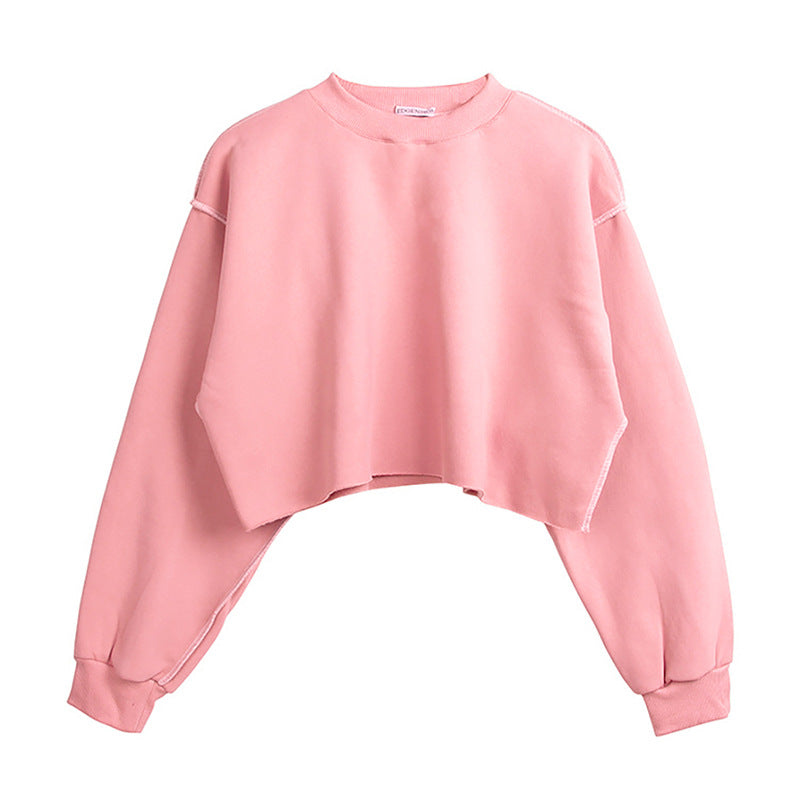 Womens Casual Cropped 88%polyester 12%cotton Sweatshirt M30375 print logo 18