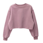 Womens Casual Cropped 88%polyester 12%cotton Sweatshirt M30375 print logo 62