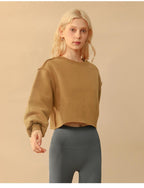 Womens Casual Cropped 88%polyester 12%cotton Sweatshirt M30375 print logo 54