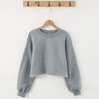 Womens Casual Cropped 88%polyester 12%cotton Sweatshirt M30375 print logo 66