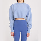 Womens Casual Cropped 88%polyester 12%cotton Sweatshirt M30375 print logo 70