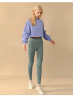 Womens Casual Cropped 88%polyester 12%cotton Sweatshirt M30375 print logo 46