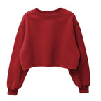 Womens Casual Cropped 88%polyester 12%cotton Sweatshirt M30375 print logo 67