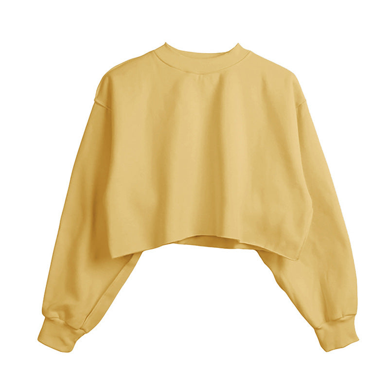 Womens Casual Cropped 88%polyester 12%cotton Sweatshirt M30375 print logo 19