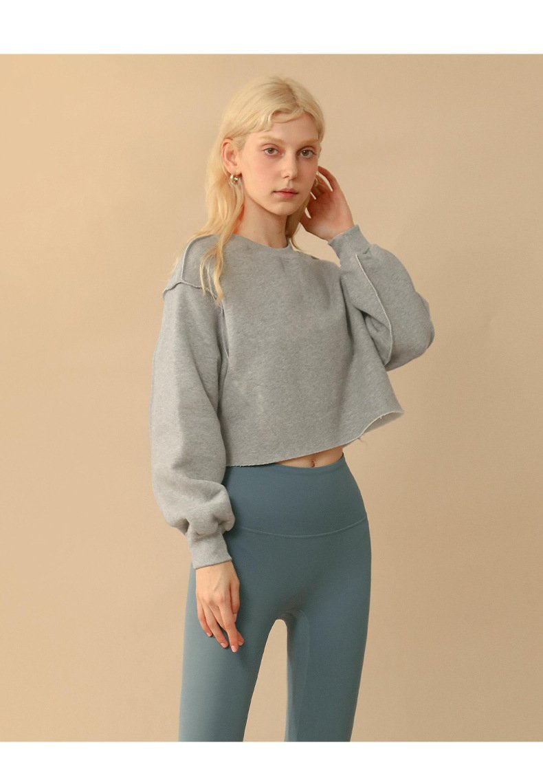 Womens Casual Cropped 88%polyester 12%cotton Sweatshirt M30375 print logo 47