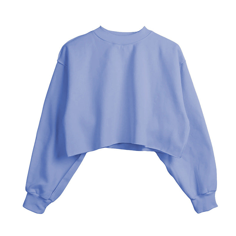 Womens Casual Cropped 88%polyester 12%cotton Sweatshirt M30375 print logo 27