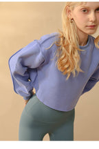 Womens Casual Cropped 88%polyester 12%cotton Sweatshirt M30375 print logo 43