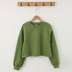 Womens Casual Cropped 88%polyester 12%cotton Sweatshirt M30375 print logo 64
