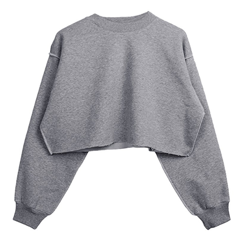 Womens Casual Cropped 88%polyester 12%cotton Sweatshirt M30375 print logo 28