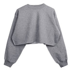 Womens Casual Cropped 88%polyester 12%cotton Sweatshirt M30375 print logo 28
