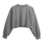 Womens Casual Cropped 88%polyester 12%cotton Sweatshirt M30375 print logo 20