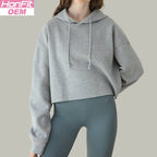 Womens Cropped Sportswear 12% cotton 88% polyester Hoodie M30635 print logo 9