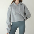 Womens Cropped Sportswear 12% cotton 88% polyester Hoodie M30635 print logo 37