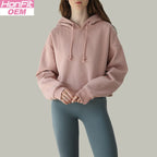 Womens Cropped Sportswear 12% cotton 88% polyester Hoodie M30635 print logo 5