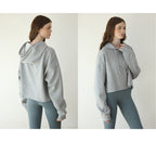 Womens Cropped Sportswear 12% cotton 88% polyester Hoodie M30635 print logo 41