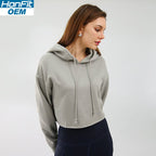 Womens Cropped Sportswear 12% cotton 88% polyester Hoodie M30635 print logo 13