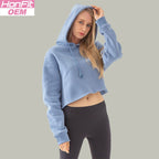 Womens Cropped Sportswear 12% cotton 88% polyester Hoodie M30635 print logo 6
