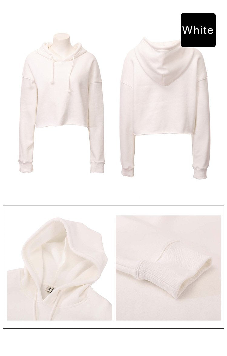 Womens Cropped Sportswear 12% cotton 88% polyester Hoodie M30635 print logo 59