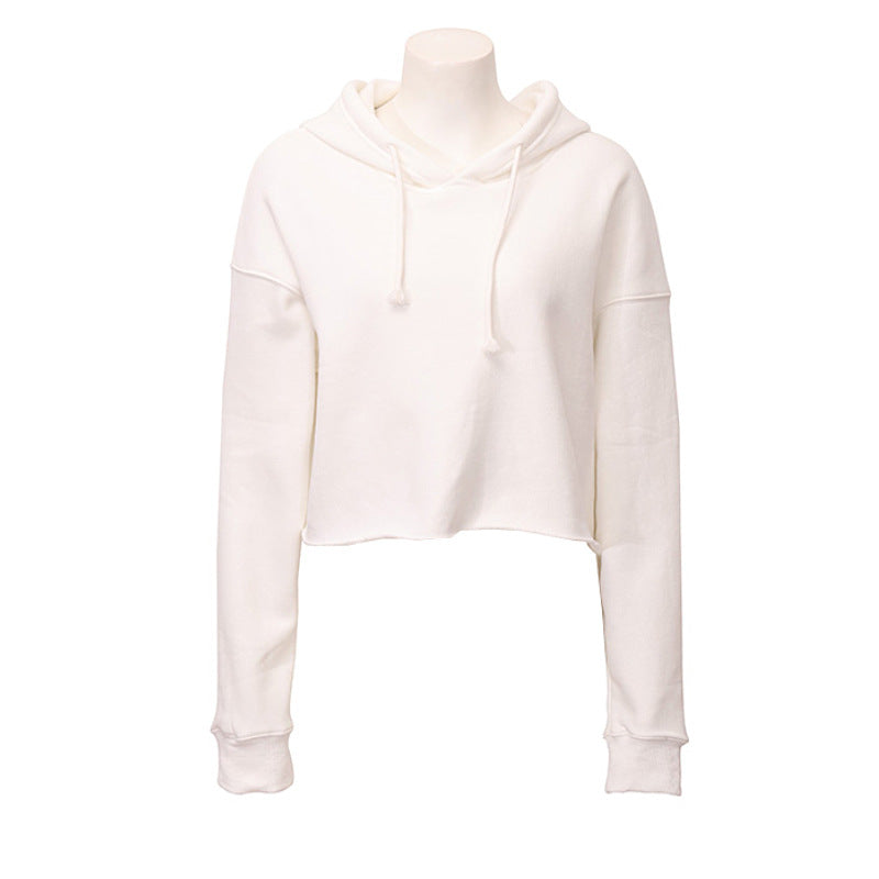 Womens Cropped Sportswear 12% cotton 88% polyester Hoodie M30635 print logo 15