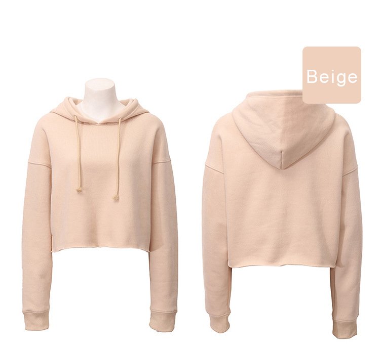 Womens Cropped Sportswear 12% cotton 88% polyester Hoodie M30635 print logo 55