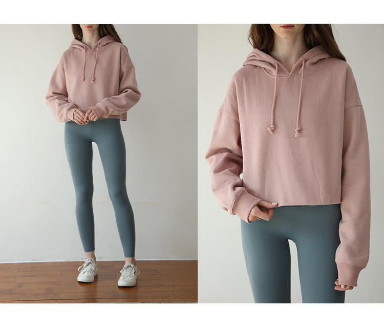 Womens Cropped Sportswear 12% cotton 88% polyester Hoodie M30635 print logo 47