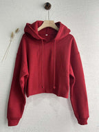 Womens Cropped Sportswear 12% cotton 88% polyester Hoodie M30635 print logo 23