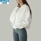 Womens Cropped Sportswear 12% cotton 88% polyester Hoodie M30635 print logo 3