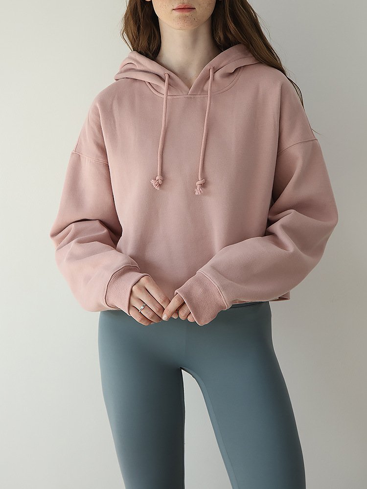 Womens Cropped Sportswear 12% cotton 88% polyester Hoodie M30635 print logo 43
