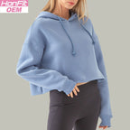 Womens Cropped Sportswear 12% cotton 88% polyester Hoodie M30635 print logo 7