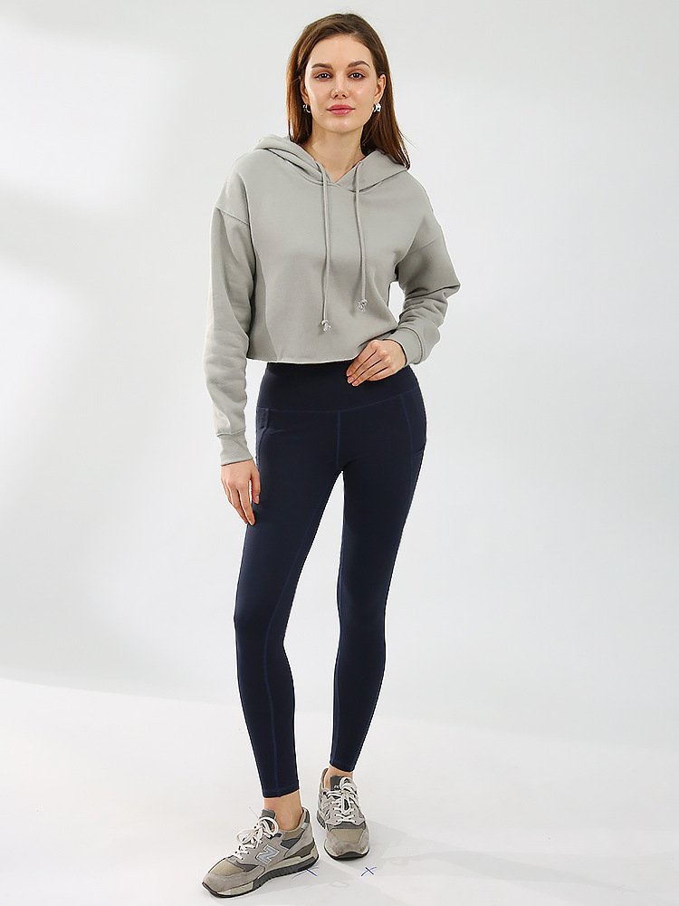 Womens Cropped Sportswear 12% cotton 88% polyester Hoodie M30635 print logo 36