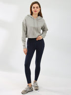Womens Cropped Sportswear 12% cotton 88% polyester Hoodie M30635 print logo 36