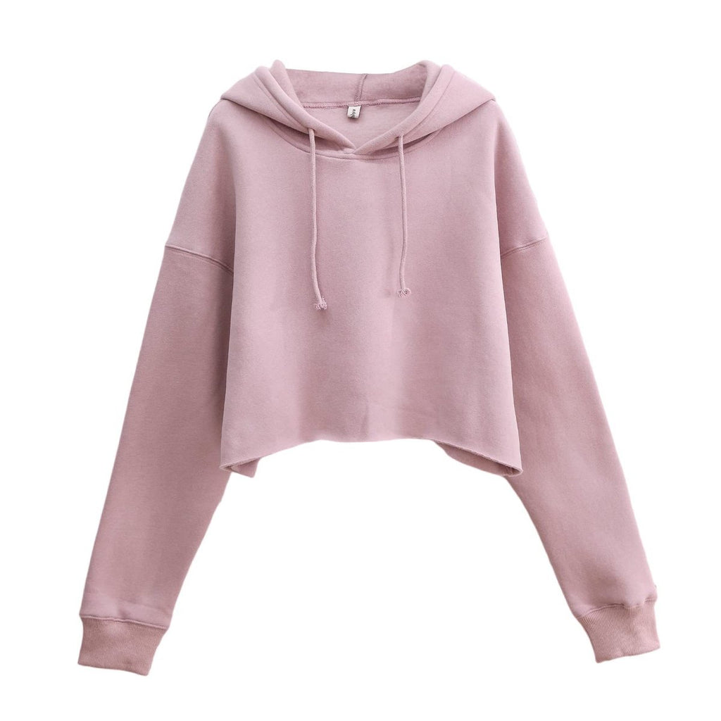 Womens Cropped Sportswear 12% cotton 88% polyester Hoodie M30635 print logo 16