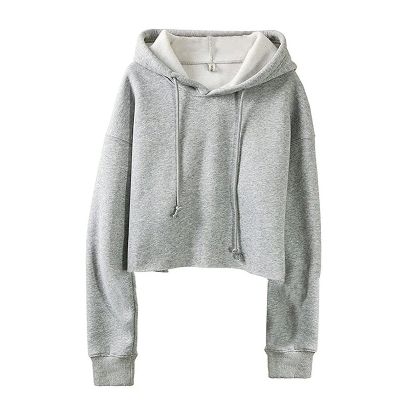 Womens Cropped Sportswear 12% cotton 88% polyester Hoodie M30635 print logo 20