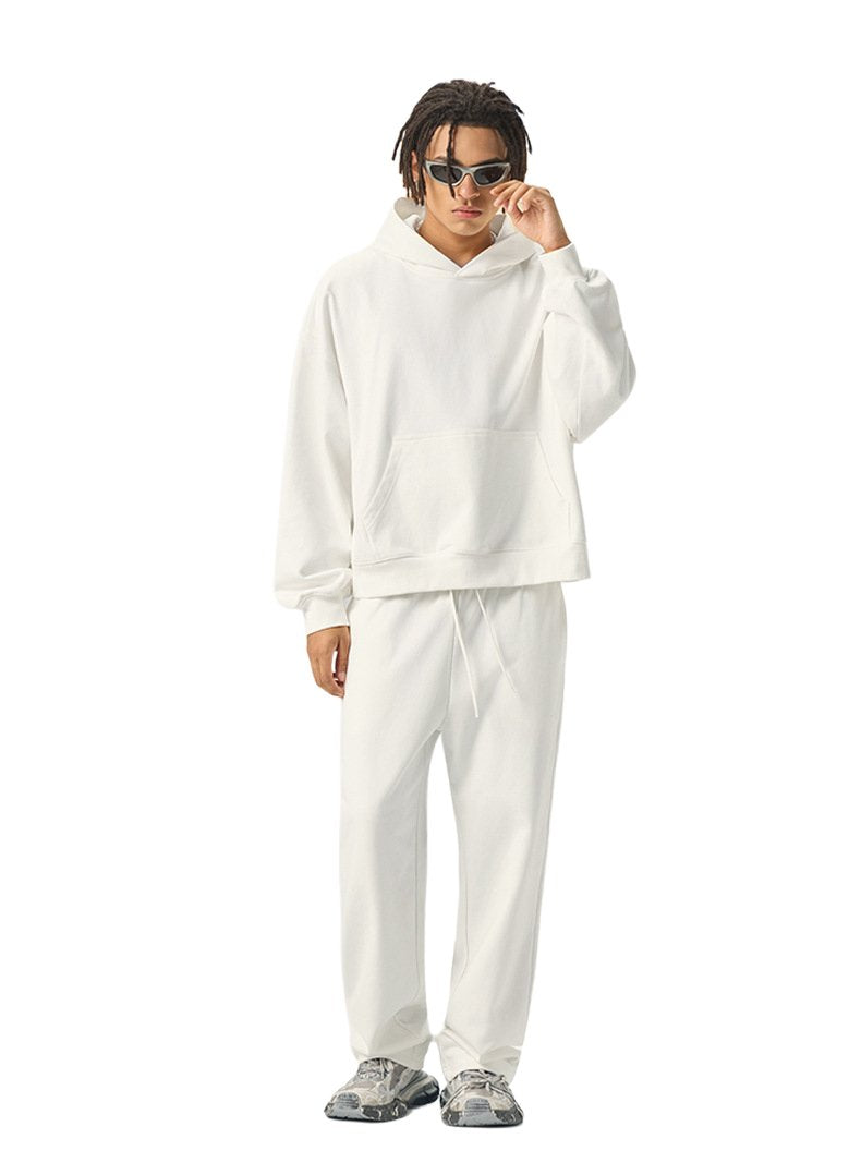 Mens Casual 56.44%Cotton 43.56%polyester Hoodie Sweatpants Set M8311-DK015 - HOODIES print logo 14