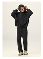 Mens Casual 56.44%Cotton 43.56%polyester Hoodie Sweatpants Set M8311-DK015 - HOODIES print logo 19