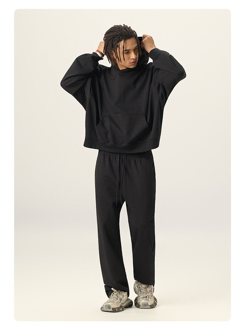 Mens Casual 56.44%Cotton 43.56%polyester Hoodie Sweatpants Set M8311-DK015 - HOODIES print logo 19