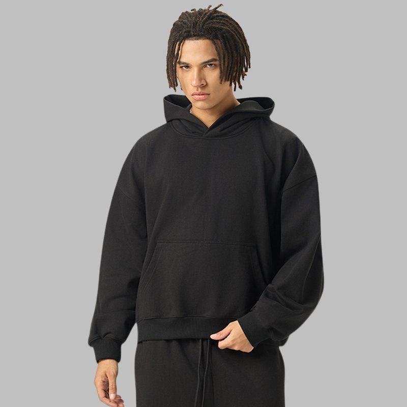 Mens Casual 56.44%Cotton 43.56%polyester Hoodie Sweatpants Set M8311-DK015 - HOODIES print logo 23