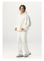 Mens Casual 56.44%Cotton 43.56%polyester Hoodie Sweatpants Set M8311-DK015 - HOODIES print logo 16