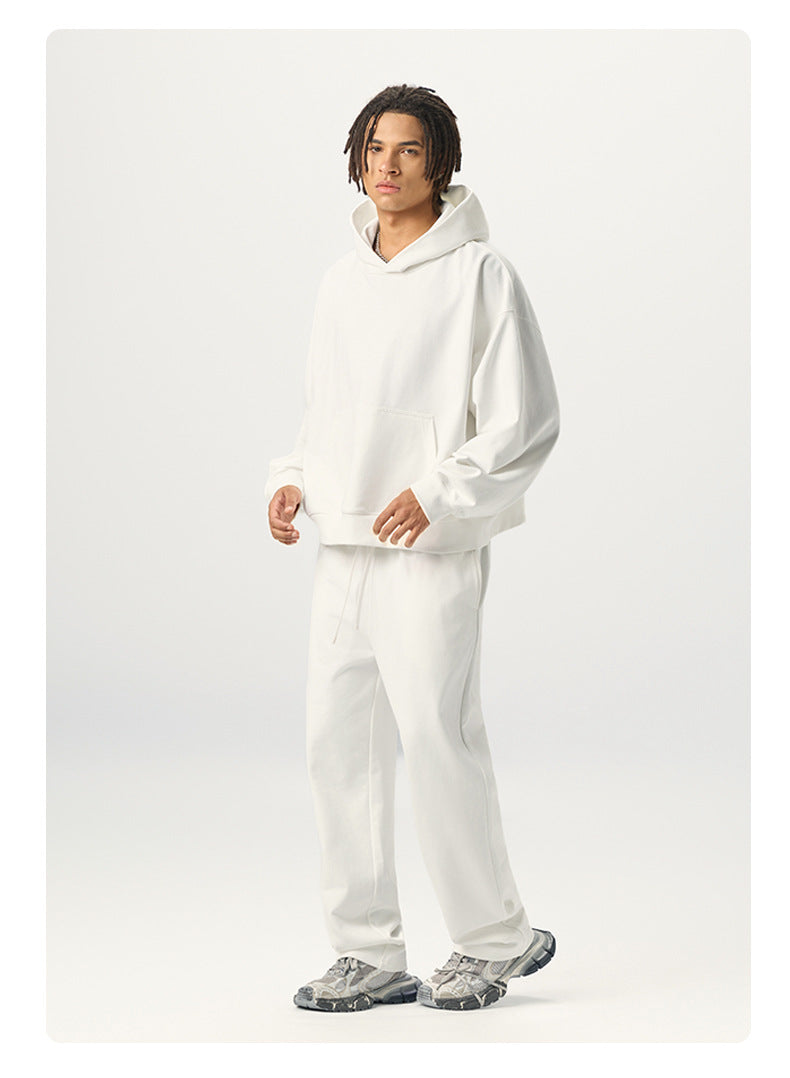 Mens Casual 56.44%Cotton 43.56%polyester Hoodie Sweatpants Set M8311-DK015 - HOODIES print logo 16