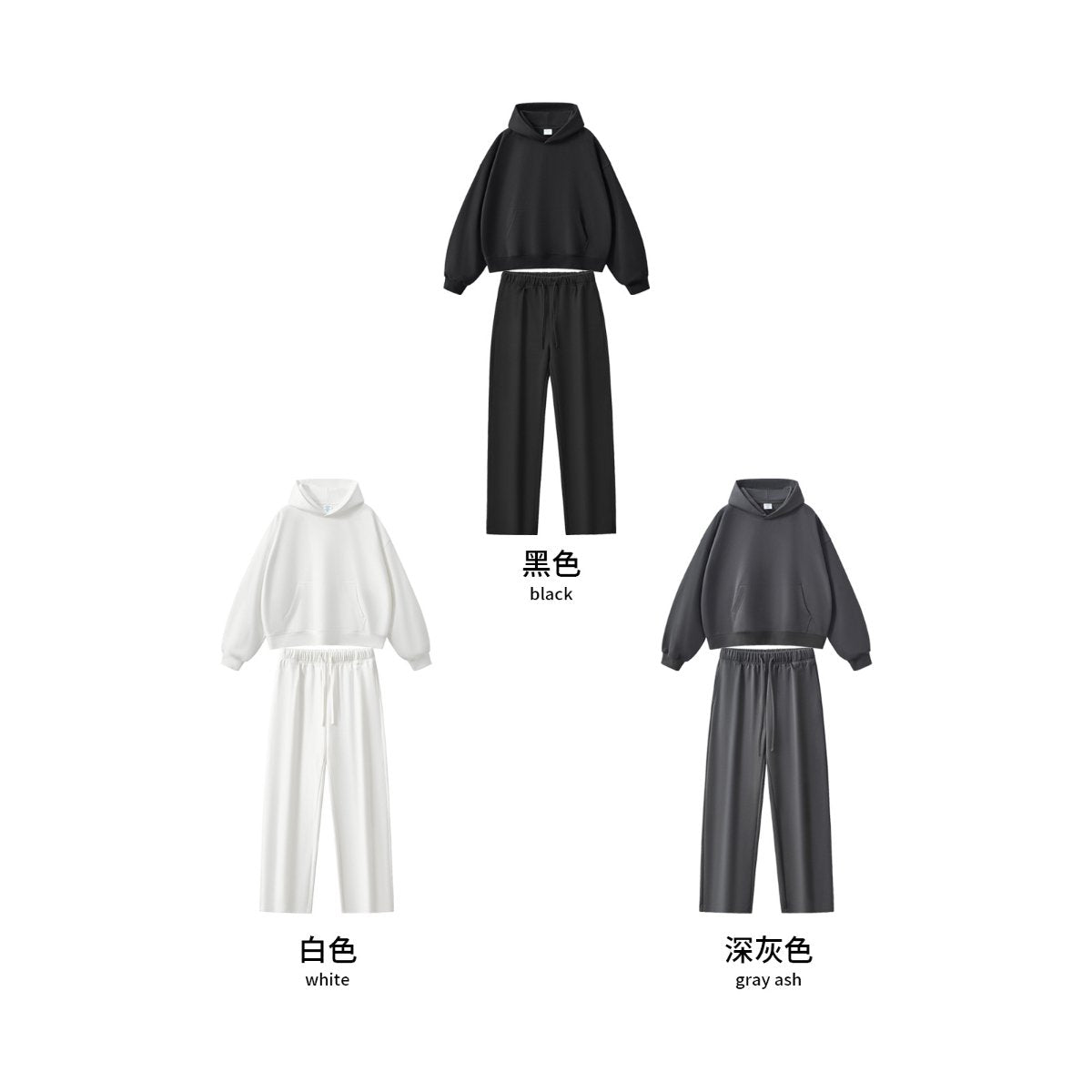 Mens Casual 56.44%Cotton 43.56%polyester Hoodie Sweatpants Set M8311-DK015 - HOODIES print logo 8