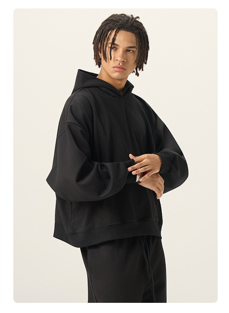 Mens Casual 56.44%Cotton 43.56%polyester Hoodie Sweatpants Set M8311-DK015 - HOODIES print logo 20